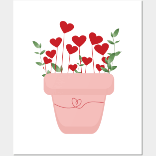 heart plant pot for lovers Posters and Art